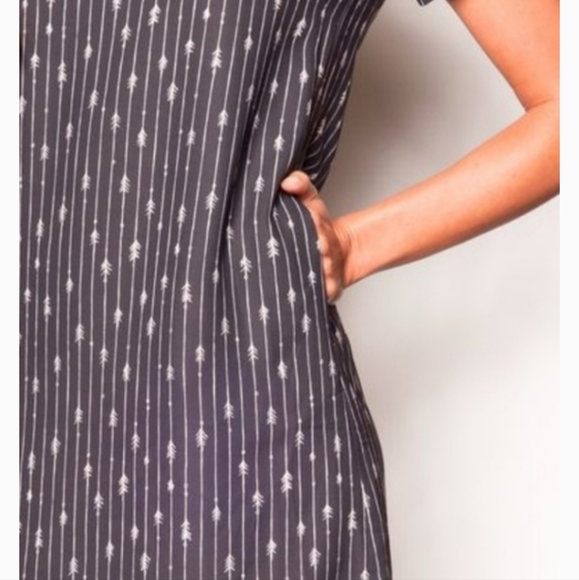 Pink Martini Black Pinstripe Arrow/Tree Mini Dress - Picture 3 of 12